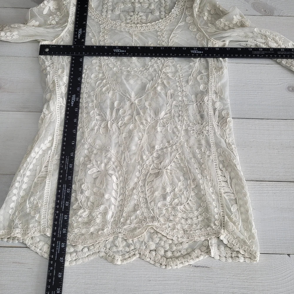 Dulcie Lace Top Floral Mesh Blouse BOHO Cottagecore.
